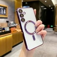 thumbnail image 4 of for Samsung Galaxy S24 Case Magnetic Clear with Camera Lens Protector Full Protection MagSafe Electroplated Silicone Slim Fit Shockproof Protective Case Cover 6.2 Inch - Purple, 4 of 12