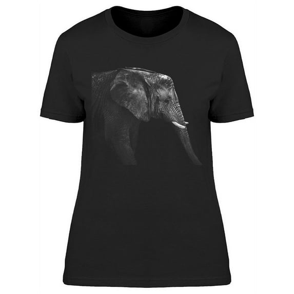 Elephant Portrait Monochrome T-Shirt Women -Image by Shutterstock, Female Large