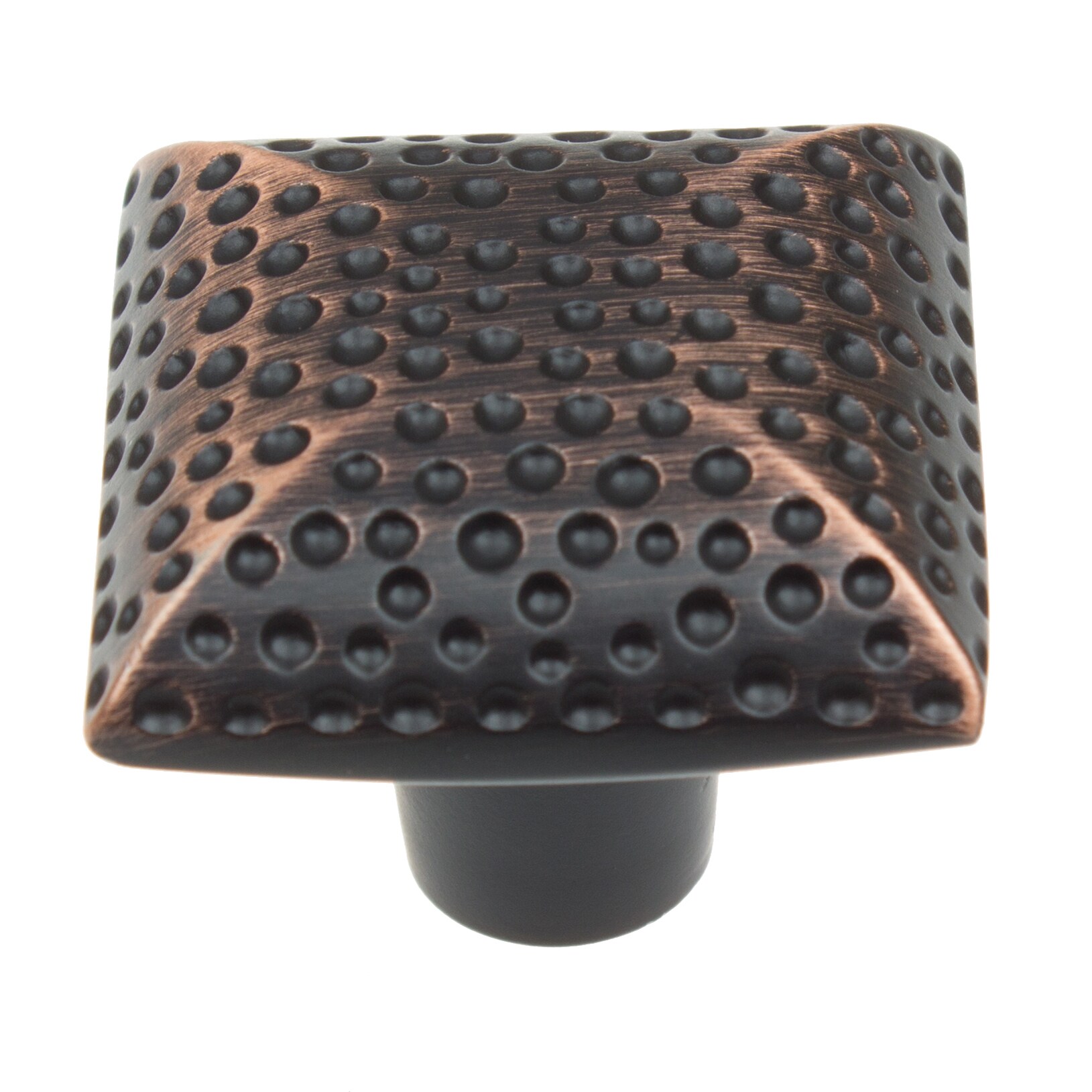 GlideRite 1-1/4 in. Dotted Hammered Transitional Square Cabinet Knobs, Oil Rubbed Bronze, Pack of 10 - image 2 of 5