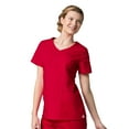 thumbnail image 2 of Maevn Red Panda Women's Curved Mock Wrap Top & Full Elastic Cargo Pant Scrub Set, 2 of 5