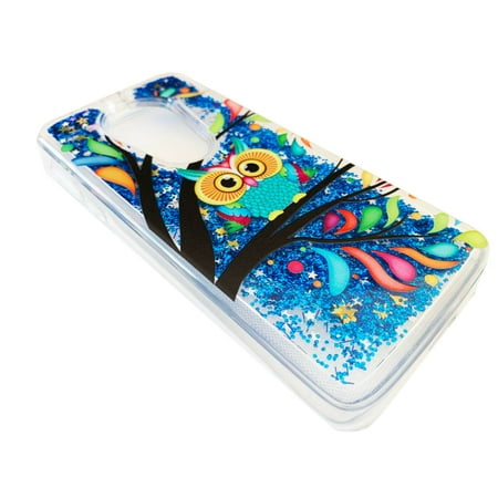 For Motorola Moto E5 XT1920DL 5.7" / G6 Play / G6 Forge Liquid Cover Phone Case + Tempered Glass - Owl