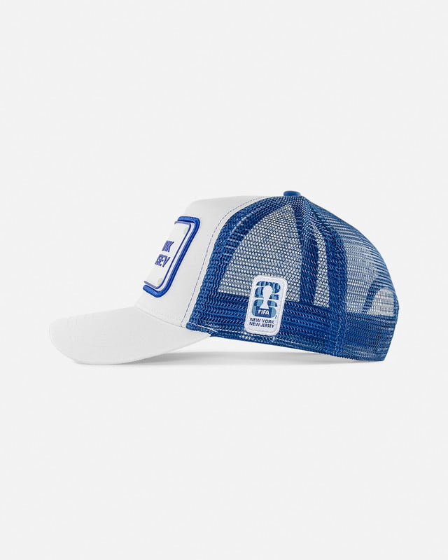 FIFA World Cup 2026 Rubber Host City Patch Trucker Soccer Cap - New York New Jersey