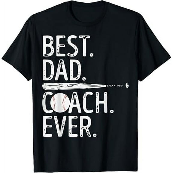 Mens Best Dad Coach Ever Baseball Patriotic For Father's Day