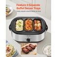 thumbnail image 2 of VEVOR Roaster Oven 24QT Electric Roasting Pan with 3 Bin Buffet Server, 1450W Electric Roaster Oven with Defrost & Warm Function, 2 of 9