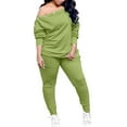 thumbnail image 2 of Bovxnpu Two Piece Sets for Women Fall Outfits, Women's Sweatsuits Off The Shoulder Plus Size Top and Long Pants 2 Piece Fall Outfits, 2 of 7