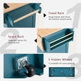 thumbnail image 6 of Kitchen Island with Drop Leaf, Rolling Kitchen Cart with Power Outlet, Folding Storage Dining Table for Kitchen, Green, 6 of 13
