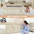 thumbnail image 4 of TEAYINGDE Baby Playpen Large Play Yard Fence With Mat for Toddlers, 50"x50" Khaki, 4 of 9