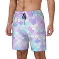 thumbnail image 2 of Haiem Rainbow Scales Mens Swim Trunks with Compression Liner 2 in 1 Swimming Shorts Stretch Swimwear Quick Dry,Board Shorts-3X-Large, 2 of 9