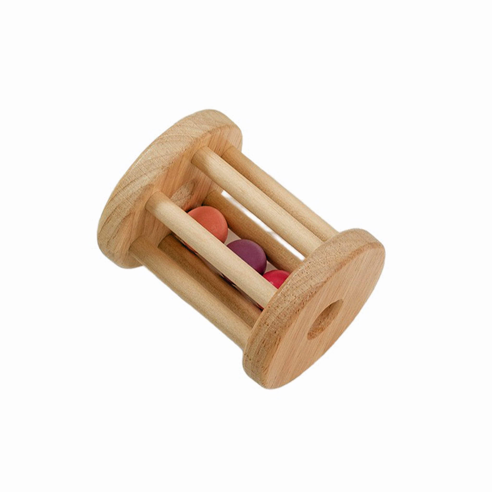 BEACENOV Montessori Wooden Rattle Toy Set for Infant Baby Boys Girls 0-6 Months,Montessori Baby Toys 6-12 Months,Toddler  Development Toys,Baby Sensory Toy,Set of 5,Baby Shower Gifts