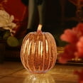 thumbnail image 6 of Sulaicai Glass Pumpkin with Lights, Lighted up Glass Pumpkins for Fall Halloween Thanksgiving Decorations Battery Operated, Gold, 5.5x7.6 inch, 6 of 7