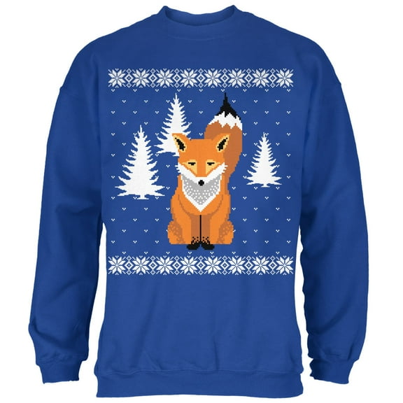 Old Glory Mens Big Fox Ugly Christmas Sweater Long Sleeve Sweatshirt