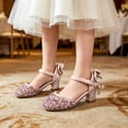 thumbnail image 3 of Fozruso Wedding Party Pump Girl Shoes,Sizes 9.5 Little Kid,Dress Up Shoes For Girls Glitter Low Heels Party Dance Shoes, 3 of 7