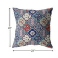 thumbnail image 5 of 28â€ Turquoise Cream Trellis Indoor Outdoor Throw Pillow, 5 of 5