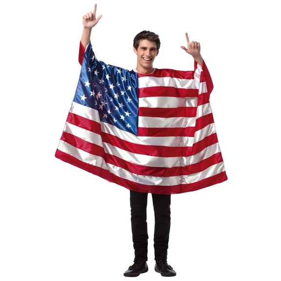 vlrwzc America Flag Clothinng Wearable American Flag Top USA Flag Outfits Patriotic Cape for 4th of July Independence Day