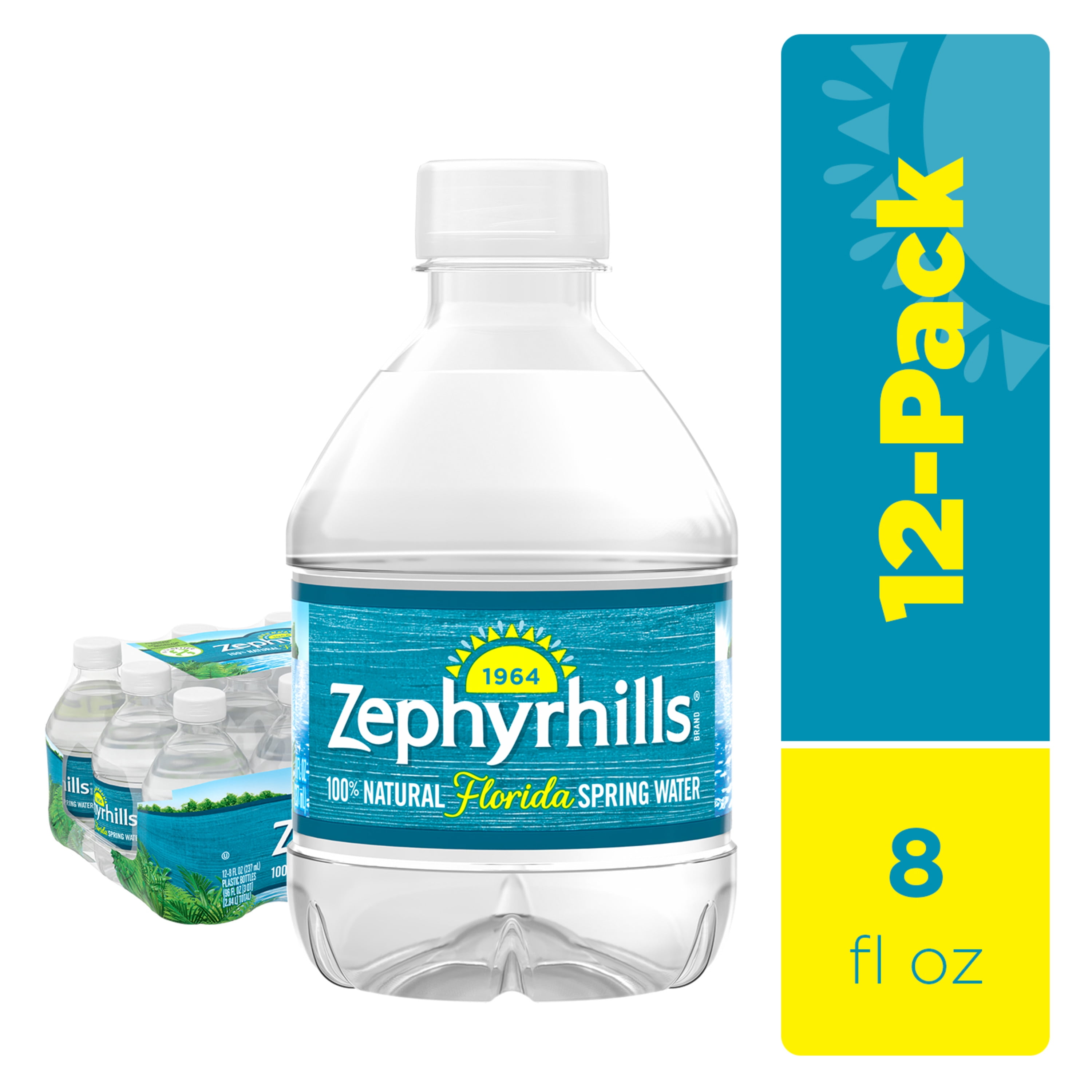 Zephyrhills 100 Natural Spring Glacier Water, 8 Fl Oz, 12 Pack