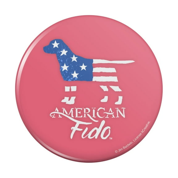 American Fido Dog American Flag Pinback Button Pin