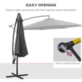 thumbnail image 4 of Outsunny 9.7ft Offset Patio Umbrella, Hanging Cantilever Parasol w/ Base, 4 of 10