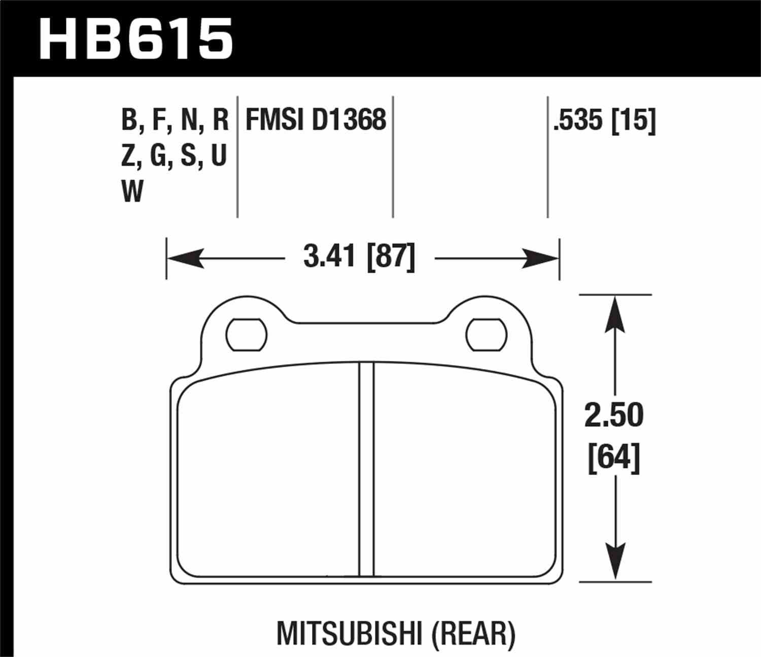 Hawk Performance HB615B.535 HPS 5.0 Disc Brake Pad Set
