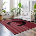 thumbnail image 3 of Area Rugs 3'x5', Red Striped Carpet Runner Indoor Outdoor Rugs Home Decor Aesthetic, Black Geometric Vintage Stripes Ombre Non Slip Mats Washable Accent Rug for Living Room Bedroom, 3 of 8