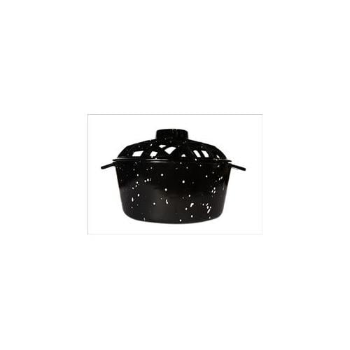 Uniflame C-1929 PORCELAIN COATED LATTICE TOP STEAMER- BLACK WITH WHITE SPECKLES