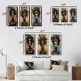 thumbnail image 4 of Designart "Tribal Queen of Urban Influence" African American Woman Wall Art Set Of 3 - Woman African American Brown Canvas Set For Living Room Decor, 4 of 6