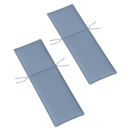 Foldable Chaise Lounge Cushions 2-Pack, Outdoor Lounge Chair Pads, UPF50  76" x 23", Blue - Patio Recliner Cushions, Water Resistant, Foldable Design