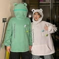 thumbnail image 4 of Winter Warm Fleece Hoodie - Frog Design, Thick and Oversized Sweatshirt Outwear, 4 of 5