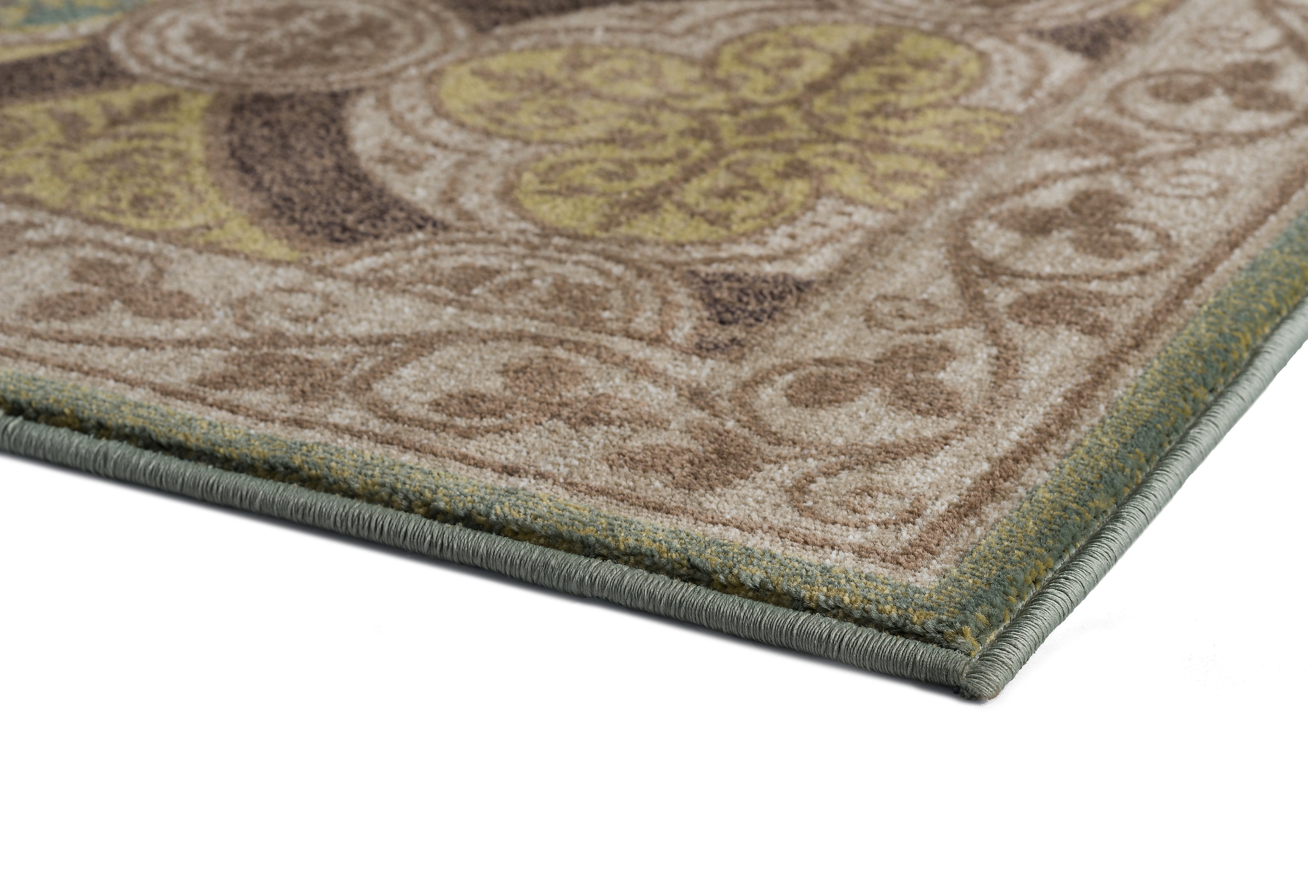 Transitional 5x8 Area Rug (5'3'' x 7'3'') Moroccan Tile Beige, Seafoam Living Room Easy to Clean