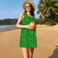 thumbnail image 3 of Disketp Green Glitter para Vestido sin Mangas para Mujeres, Vestidos de Verano para Mujeres, Casual y Holgado para la Playa, 3 of 7