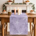 thumbnail image 2 of Vintage Lilac Starfish Table Runner 90 Inches Long,Summer Coastal Beach Marine Life Cotton Linen Table Runners Dresser Scarves,Fabric Tabletop Scarf Furniture Cover for Home Dinner Party 13"x90", 2 of 9