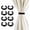 Black, variant on 8 Pack Boho Rustic Braided Curtain Tiebacks – Handmade Linen Window Holdbacks | Adjustable Lightweight Elegant Drapes Decorative Accessories for Home, Office & Bedroom (Black)