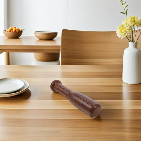 OULII Heavy Duty Wood Pestle Food Masher Manual Smasher Kitchen Tool in Brown