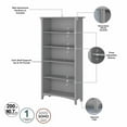 thumbnail image 5 of Bush Furniture Salinas Tall 5 Shelf Bookcase, Set of 2, Cape Cod Gray, 5 of 6
