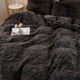 thumbnail image 3 of HAOK Queen Shaggy Duvet Cover Set With 2 Pillow Shams,2 Pillowcases,5 Piece,Dark Grey, 3 of 5
