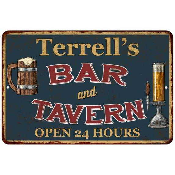 Terrell's Green Bar & Tavern Rustic Sign Decor 8x12 108120047788