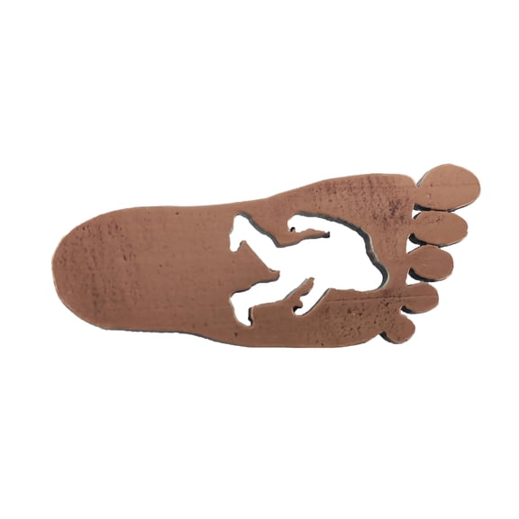 Bigfoot Footprint Pin Copper Plate Creative Pewter Designs Made in USA. AC175