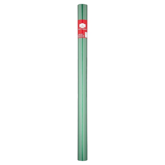 Metallic Green Stripes Christmas Wrapping Paper, 85 sq ft, by Holiday Time