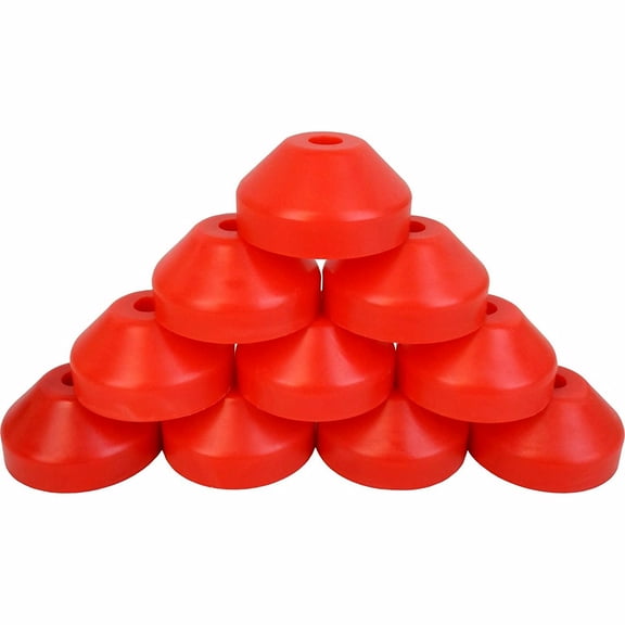 Red Plastic 7" 45rpm Vinyl Record Dome Adapter , Quantity 10 (45 rpm)