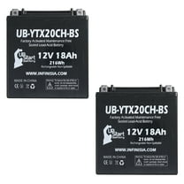 2-Pack UB-YTX20CH-BS Battery Replacement for 2016 Moto Guzzi Norge 1200 CC Motorcycle - Factory Activated, Maintenance Free, Motorcycle Battery - 12V, 18AH, UpStart Battery Brand