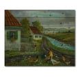 thumbnail image 3 of Designart 'A Cock and Three Chickens In A Meadow With Flowers' Farmhouse Print on Natural Pine Wood, 3 of 5