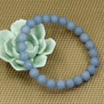 thumbnail image 3 of Natural Matte Angelite Gemstone 8mm Round Beads Stretch Bracelet 7 Inch Unisex, 3 of 5