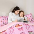 thumbnail image 5 of jejeloiu Pink Cowboy Boot Pattern Twin Comforter Sets Kids,Pink Bowknot Bedding Set For Girls,Reversible,2-Piece, 5 of 8