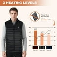 thumbnail image 5 of Heated Vest For Men Women, Lightweight Electric Heated Vest 6 Heating Zone 3 Temperature Heating Vest For Winter Hiking Skiing Skating Outdoor XL, 5 of 7