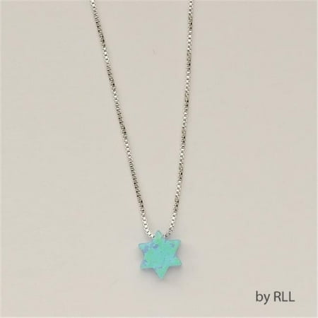 

Rite Lite JPE-5019-B 16 ft. Blue Opal Star Of David Pendant On Sterling Chain