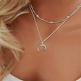 thumbnail image 3 of Resin Moon Necklace Vintage Big Horn Crescent Necklace Pendant for Women Boho Beach Jewelry Gifts, 3 of 5