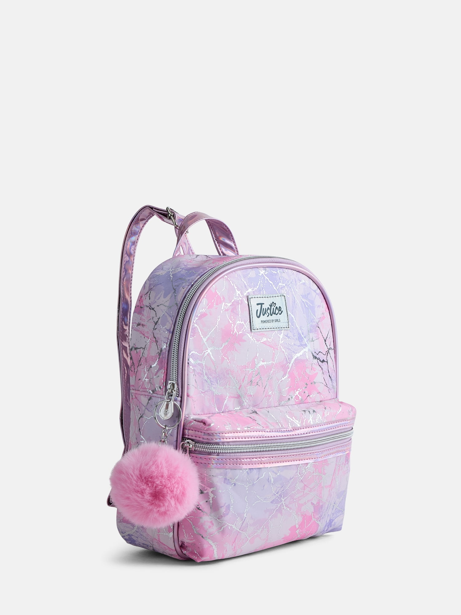 Justice Girls Pocket Mini Backpack, Pink Sparkle