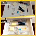 thumbnail image 4 of Bandejas organizadoras para cajón HOME BREEZE, paquete de 12, transparentes con borde dorado, 4 of 9