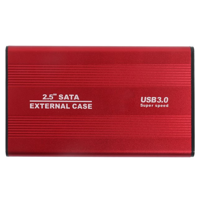 Boîtier de Disque Dur Externe, Alliage d'Aluminium 4 To Port USB 3.0 Transmission 5Gbps Boîtier de Disque Dur 2.5 Pouces Interchangeable Plug And Play Indication LED Boîtier de Disque Dur Portable Transparent HDD