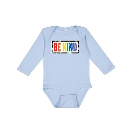 

Inktastic Be Kind Stencil LGBT Rainbow Boys or Girls Long Sleeve Baby Bodysuit