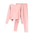 thumbnail image 4 of WTOBBY Women's Long Sleeve Solid Color Plush Fleece Sleepwear Set, Warm Cozy Winter Pajamas with Soft Pants for Cold Weather, Home Loungewear,Pink L, 4 of 4